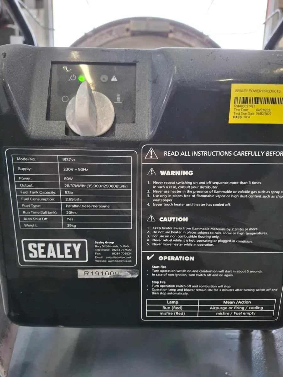 Sealey infrared diesel heater - Image 4