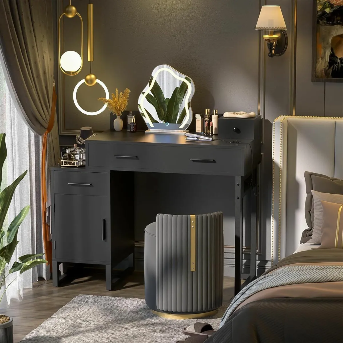 Dressing Table Vanity Desk 4 Storage Drawers - Image 1