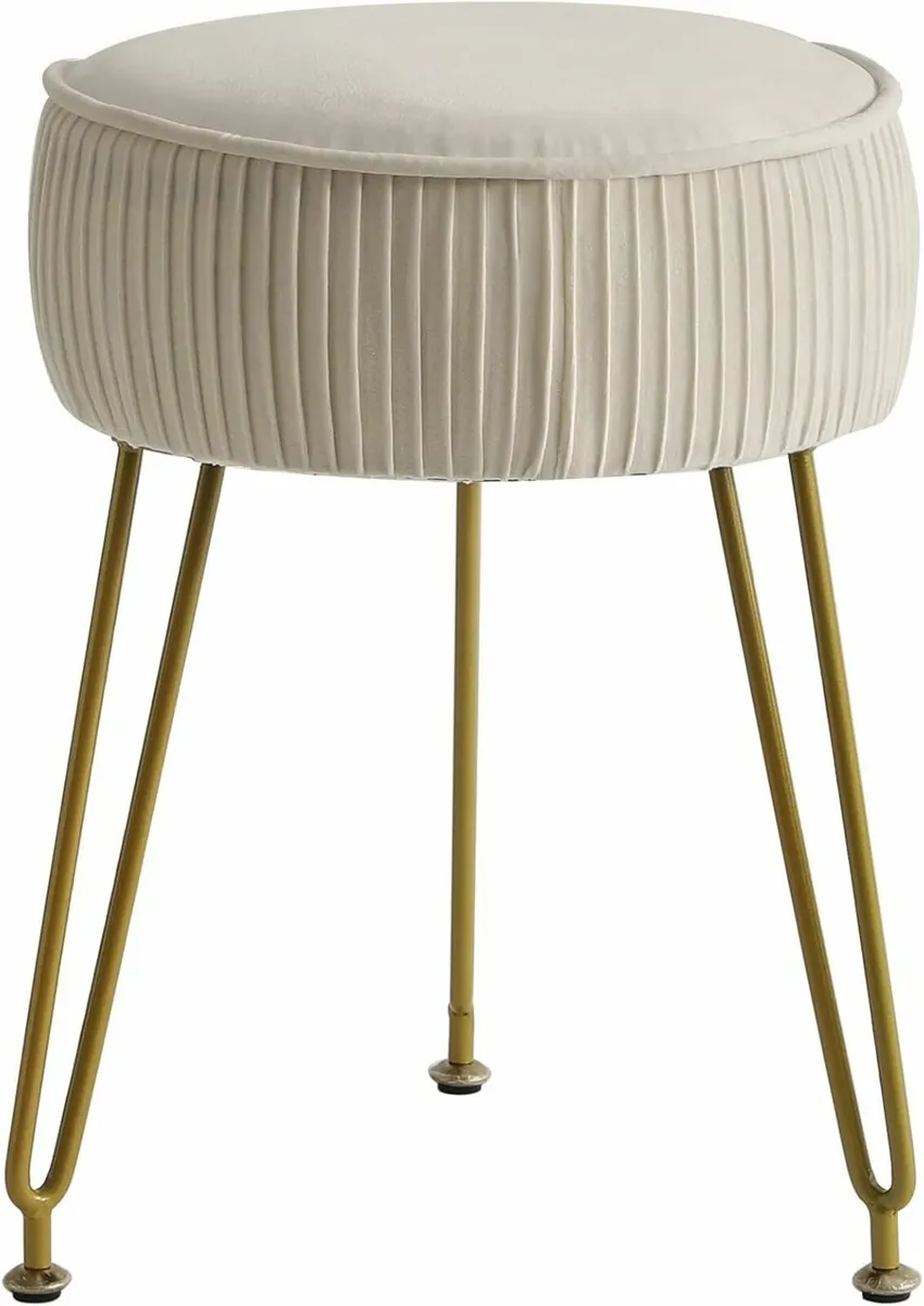Velvet Footrest, Makeup Vanity Stool, Side Table - Image 2