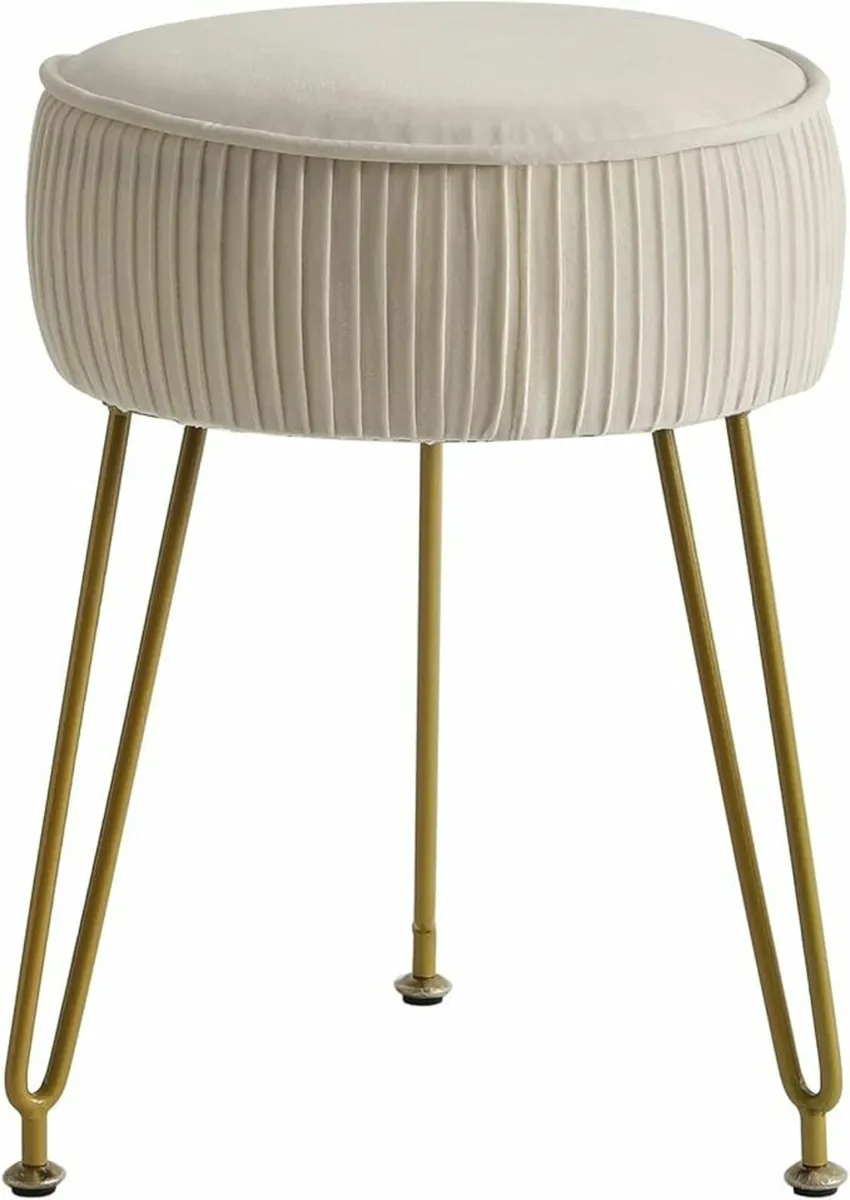 Velvet Footrest, Makeup Vanity Stool, Side Table - Image 4