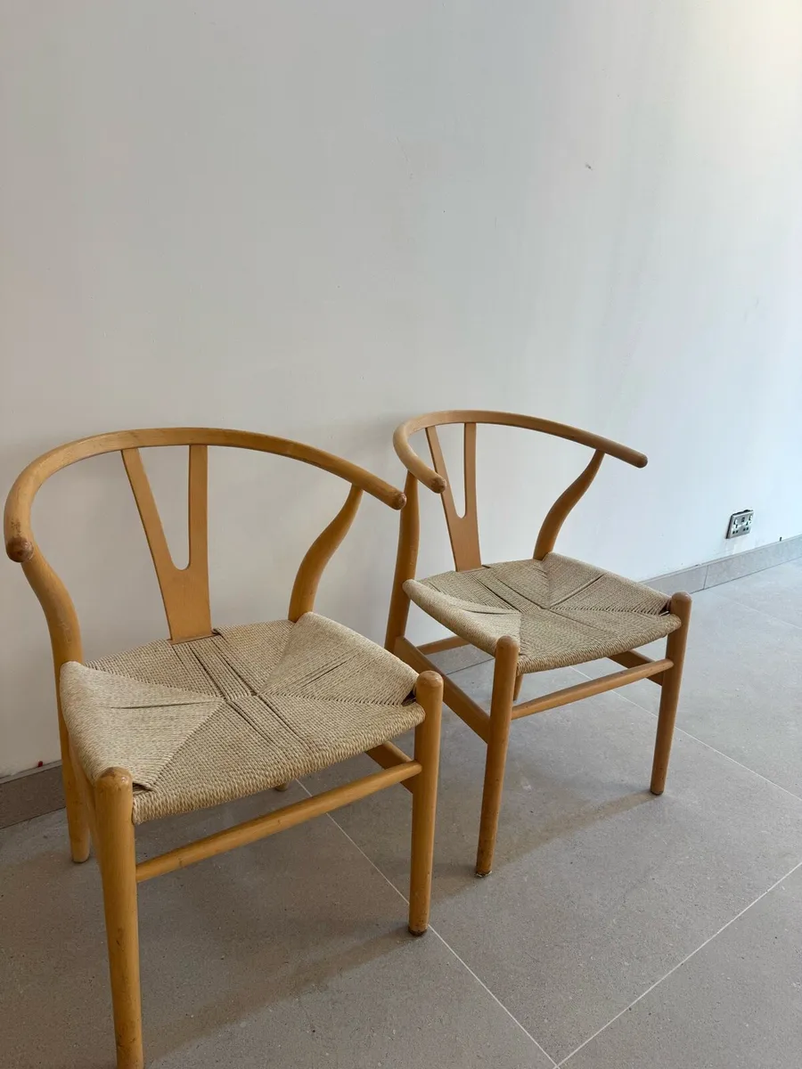 Oak Wishbone Chairs - Image 1