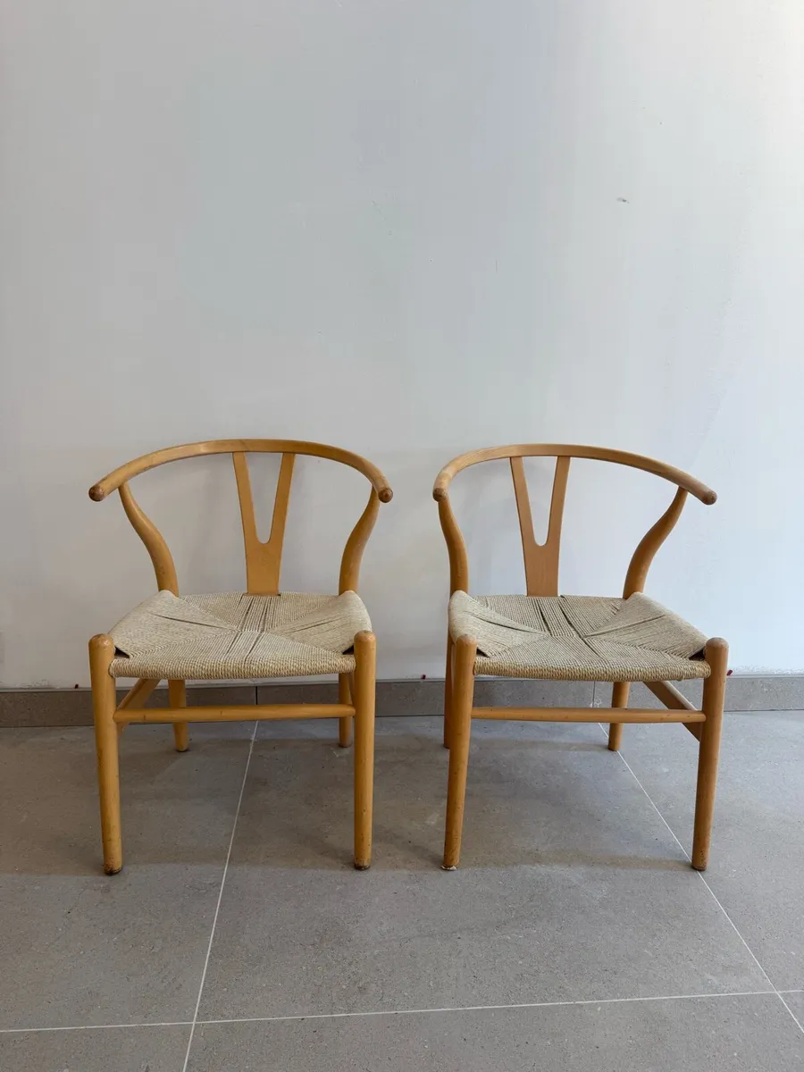 Oak Wishbone Chairs - Image 2