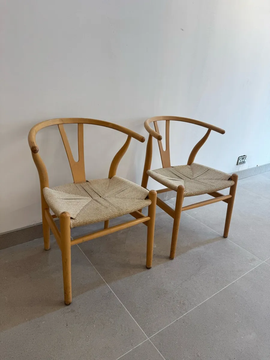 Oak Wishbone Chairs - Image 3