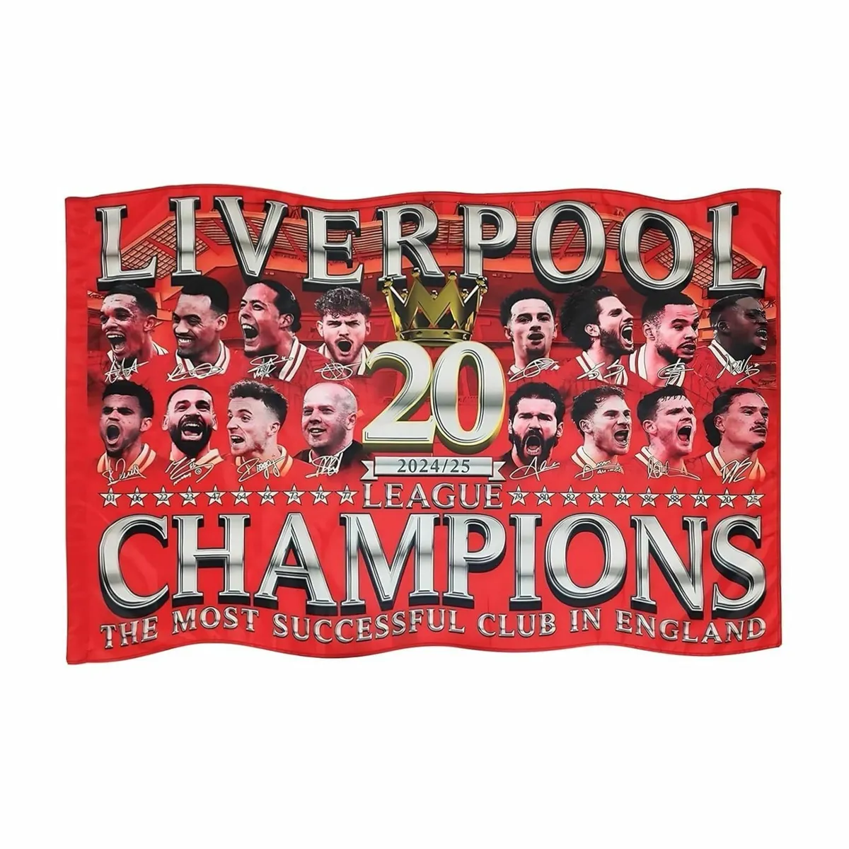 Liverpool Champions 2025 Flag, Large 150x97cm