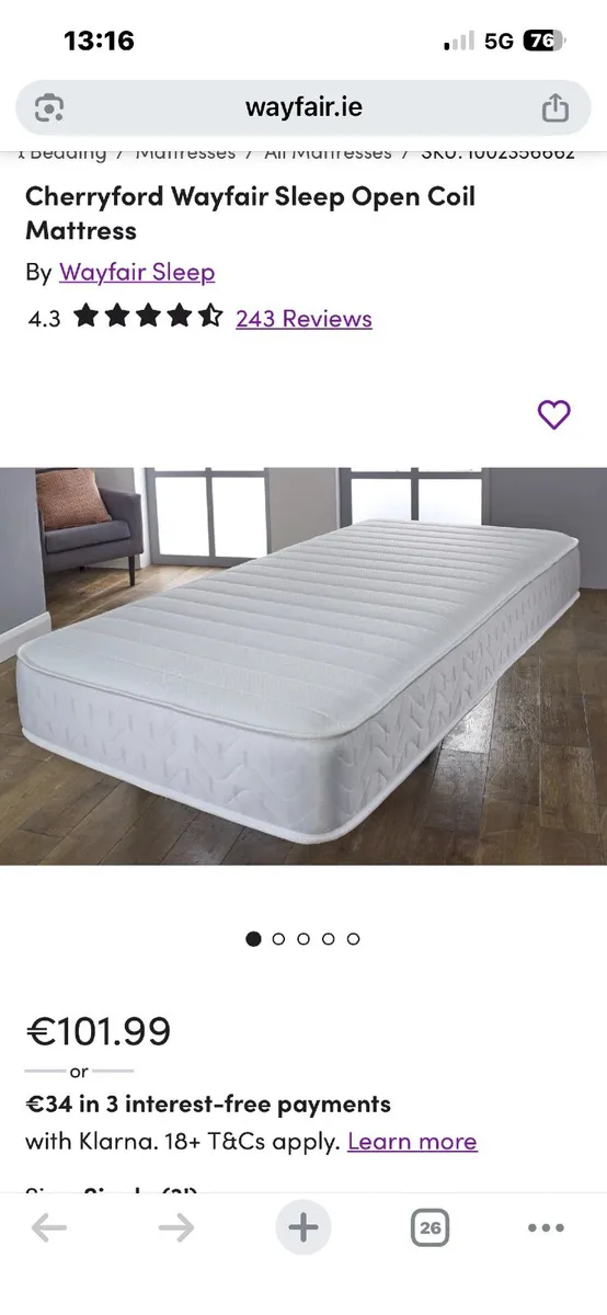 Single Mattress 3ft - Image 1