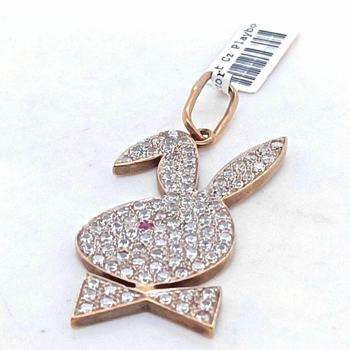 Playboy Bunny Pendant 9k Gold & Zirconia - Image 1