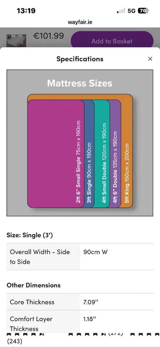 Single Mattress 3ft - Image 2