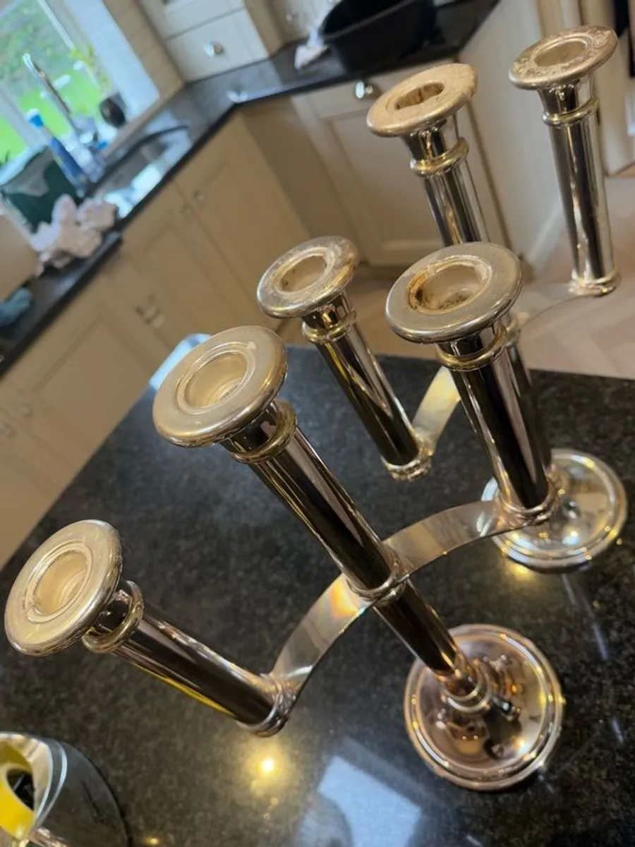silver candlelabra x 2 - Image 2