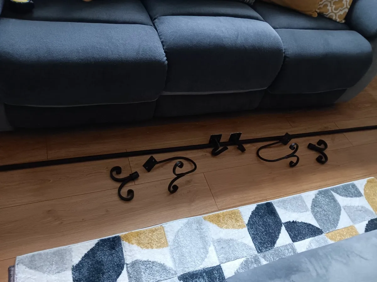 Wrought iron curtain pole and accessories