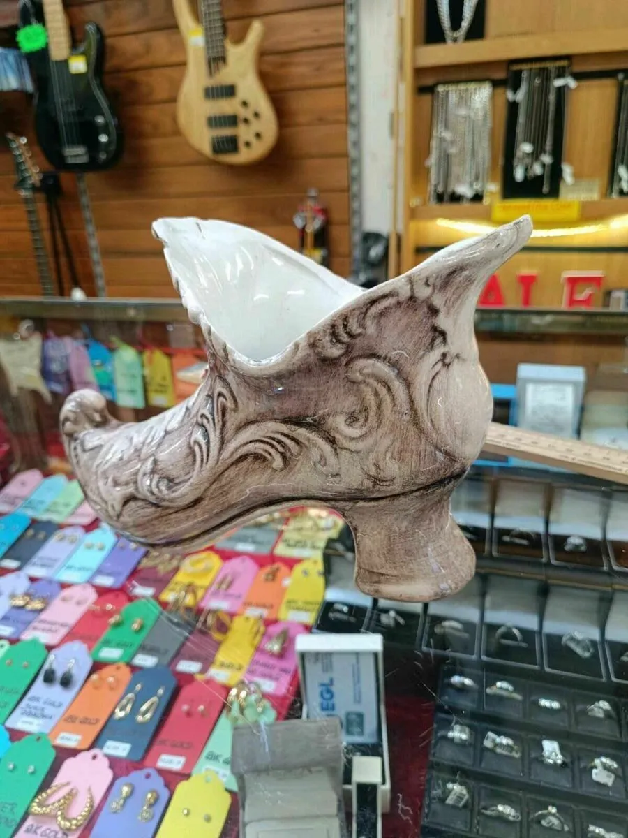 Vintage Capodimonte Porcelain Boot Planter - Image 4
