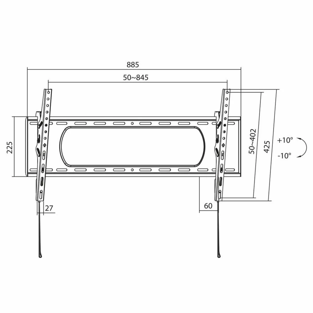 Tv Wall Mount Bracket Flat Tilt 45-90" - Image 4