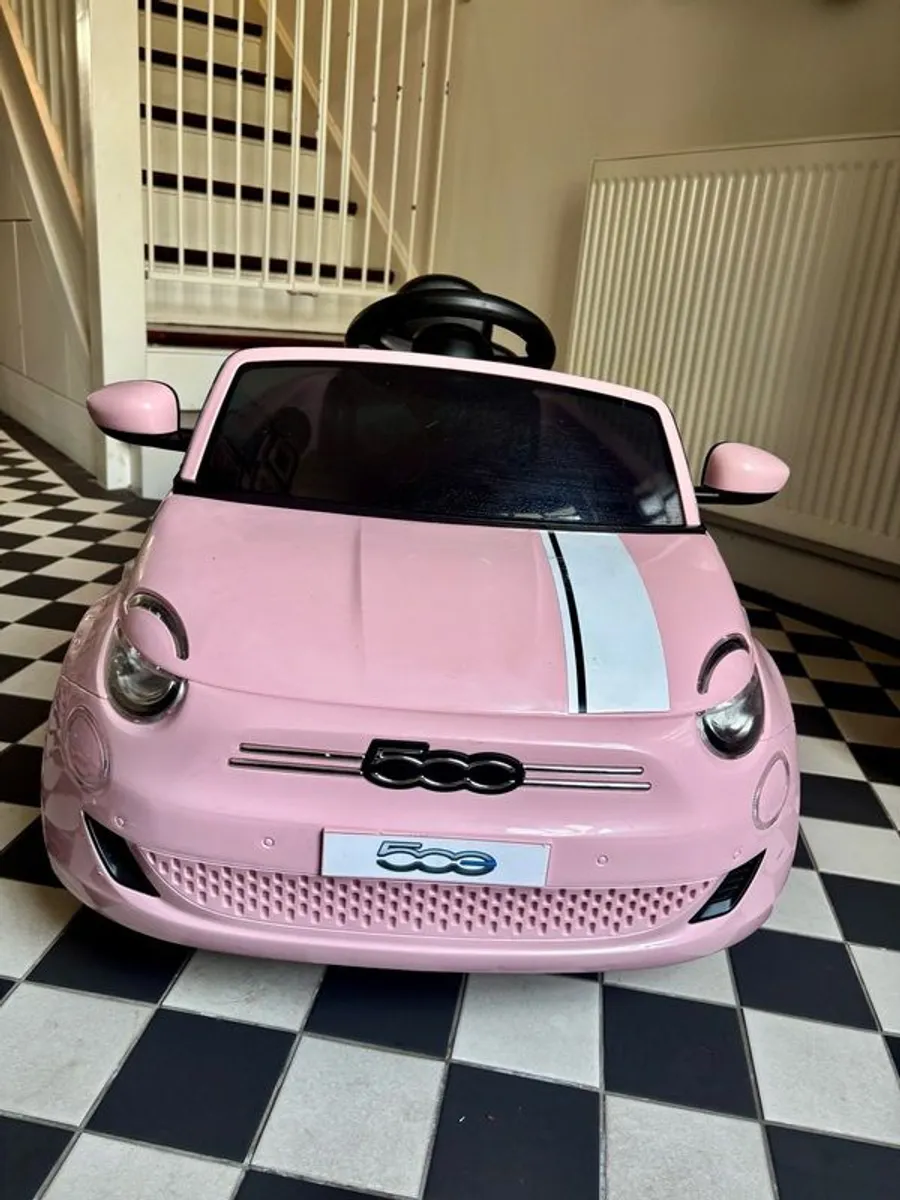 Child's Fiat 500e Car 7.2V Electric Ride On Pink Car - Image 1