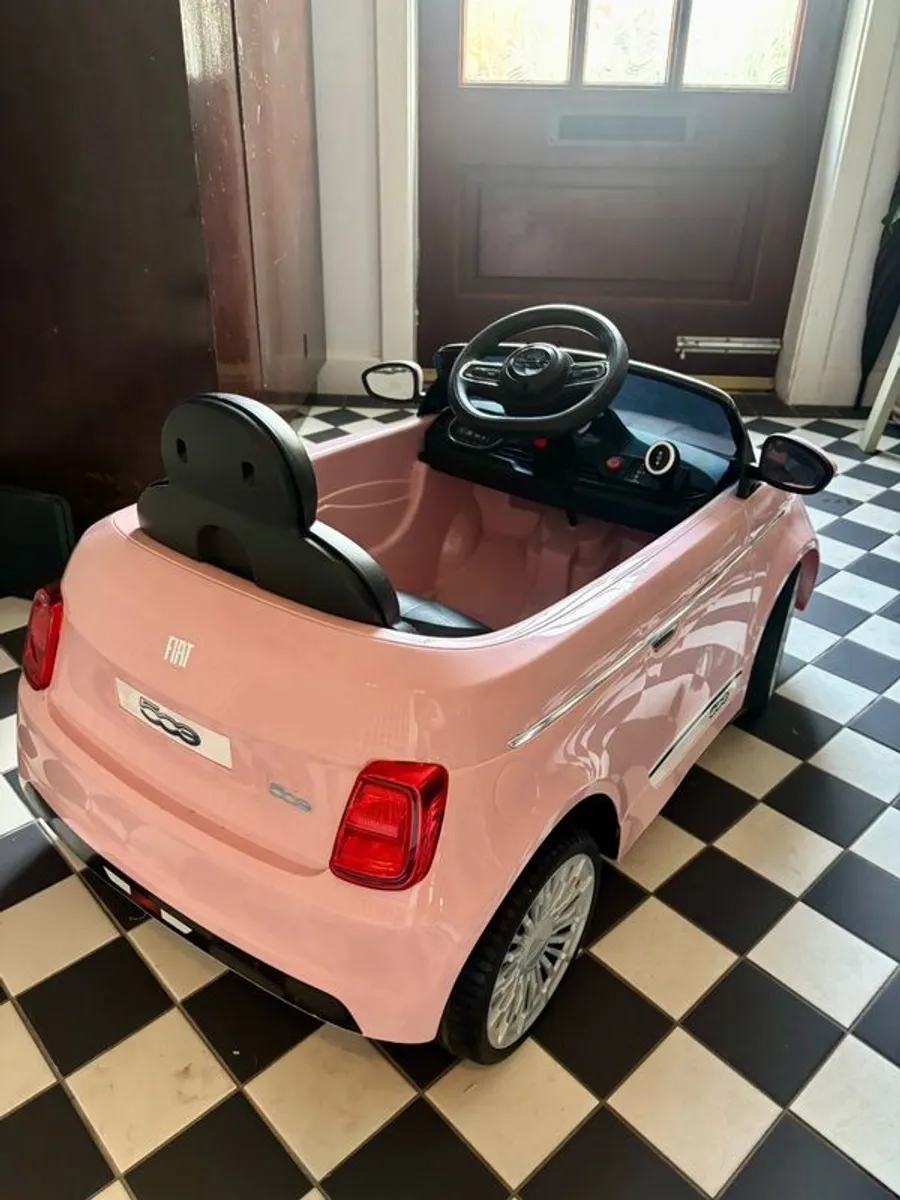 Child's Fiat 500e Car 7.2V Electric Ride On Pink Car - Image 4
