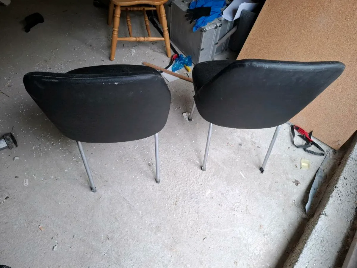 2 x Black Leather Chair. - Image 4