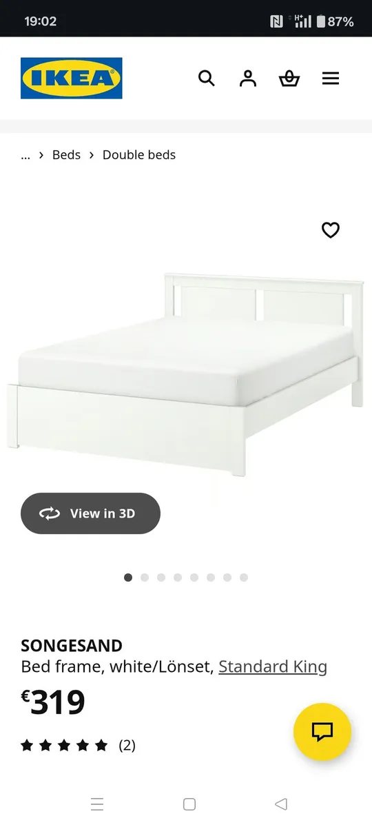 King size bed frame Spongesand with Lonset Slats - Image 1