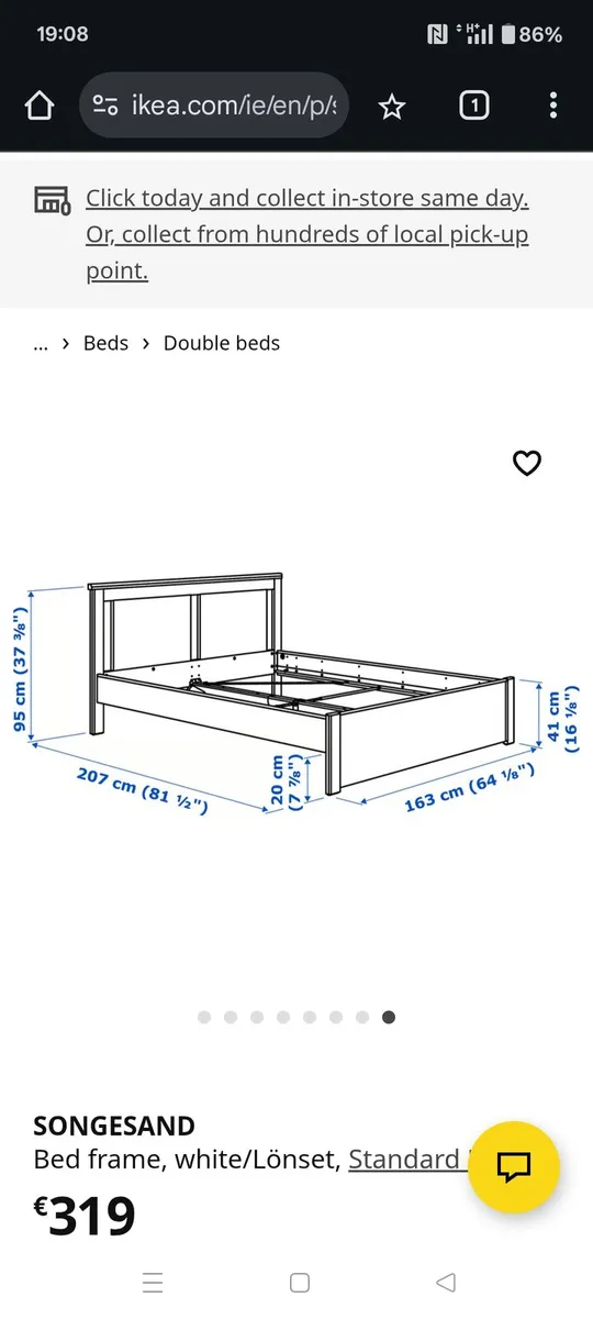 King size bed frame Spongesand with Lonset Slats - Image 2