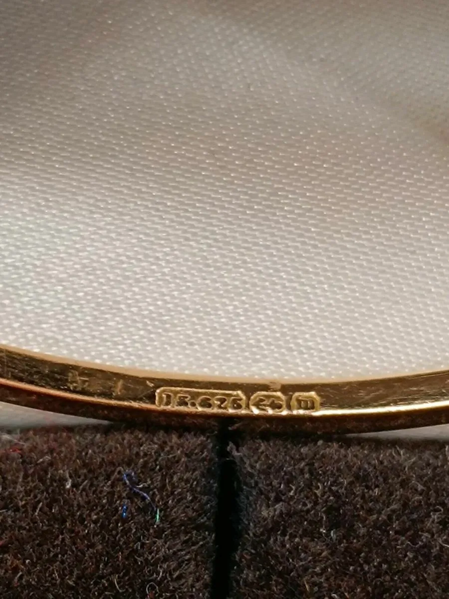 Antique 15k Rose Gold Diamond & Sapphire Bangle - Image 4