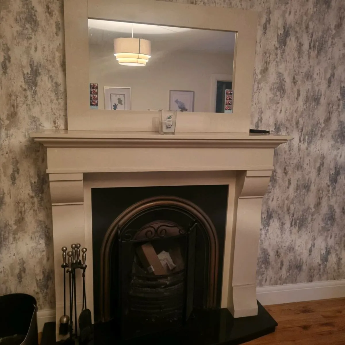Marble Fireplace & mirror - Image 1
