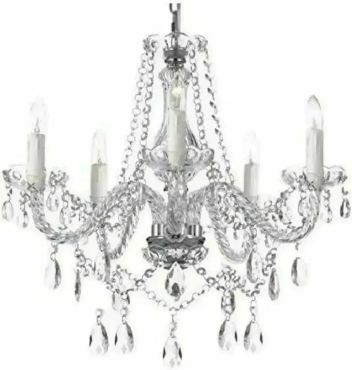 Chandelier 5-Light Modern Pendant with Clear Glass - Image 1