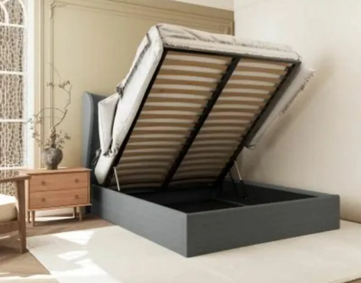 Verona fabric ottoman storage beds two colors avai - Image 4