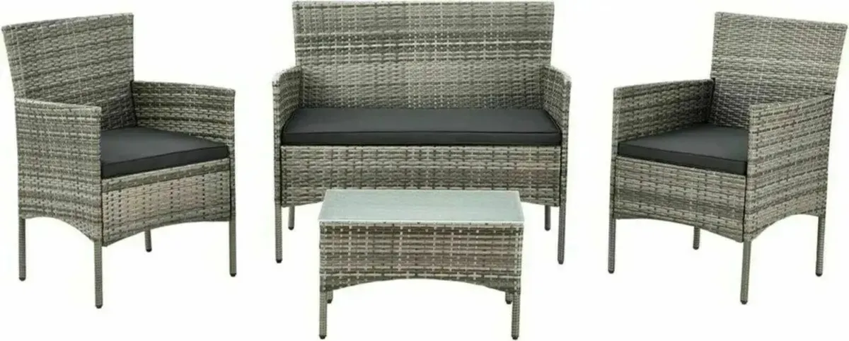 Rattan Garden Furniture Set – 4-Piece Weatherproof - Image 1