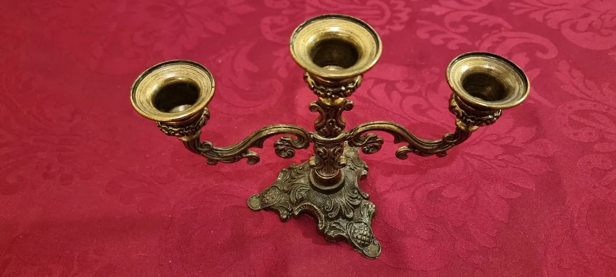 Italian Bronze ArtDeco Detachable 3 Arm Candelabra - Image 1