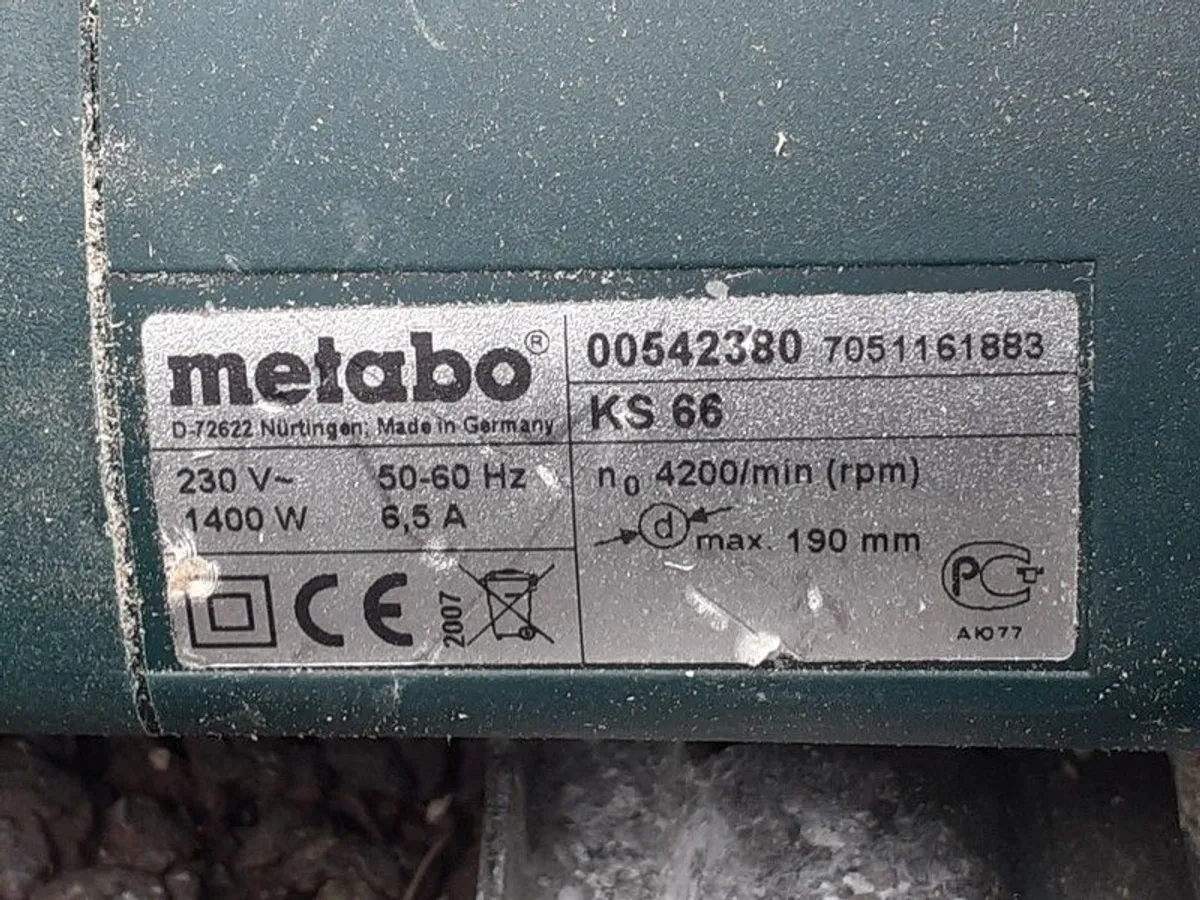 Metabo KS 66 corded 220v Skill Saw - Image 4