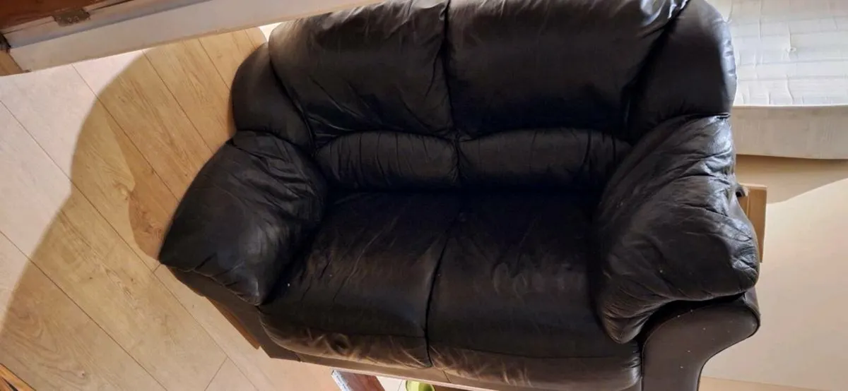Black 2 seater sofa - Image 2