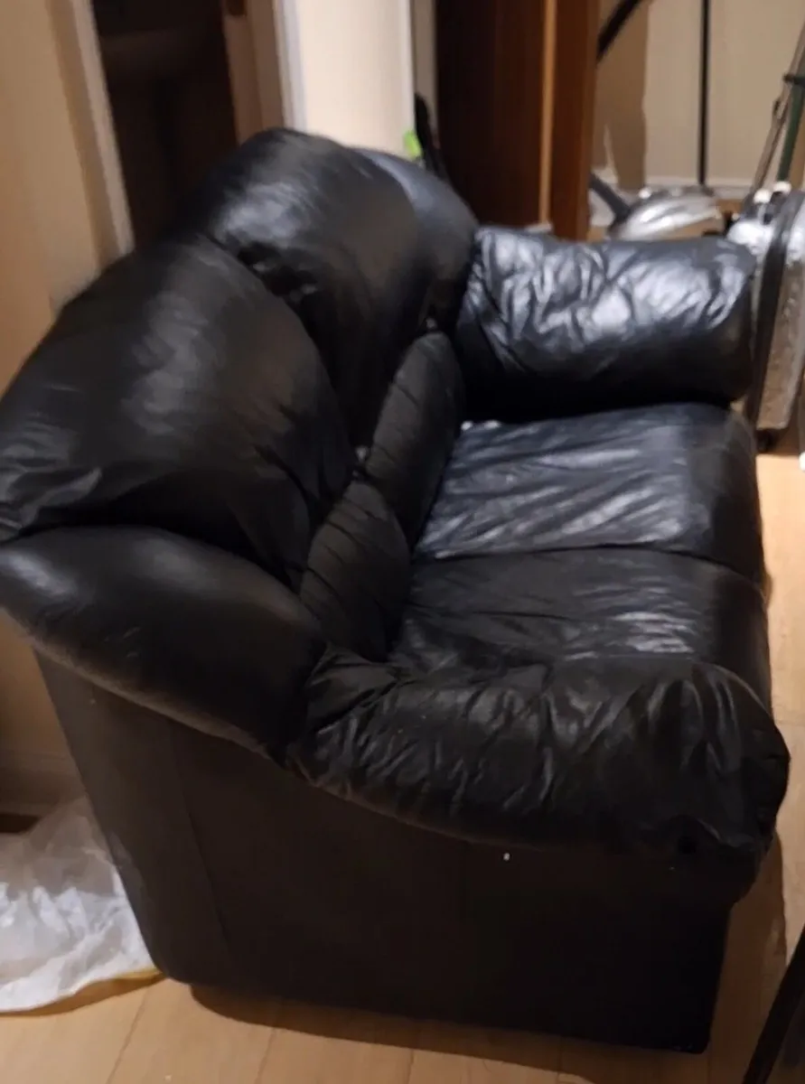 Black 2 seater sofa - Image 1