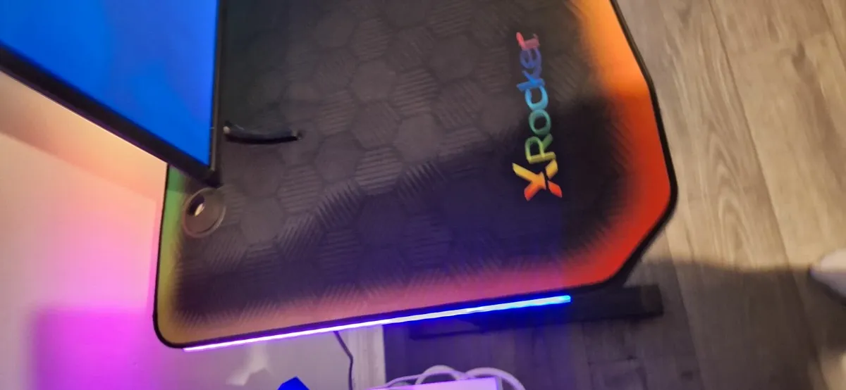 XRocker Gaming Desk with LED lights - Image 3