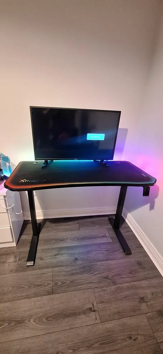 XRocker Gaming Desk with LED lights - Image 1