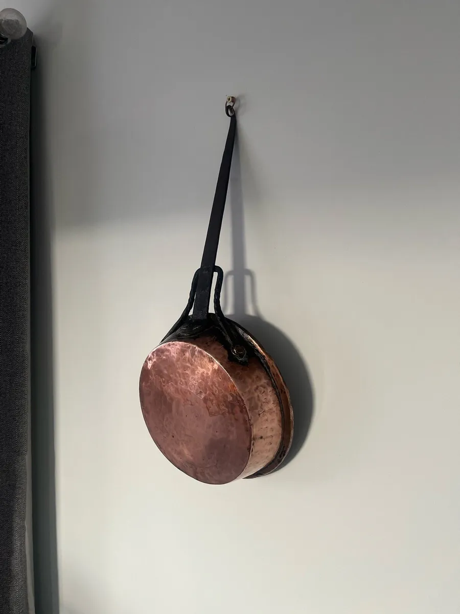 Antique French Copper & Wrought Iron Pan - Image 1