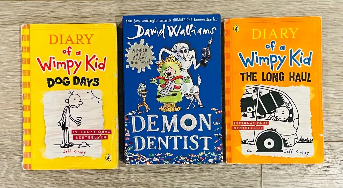 2 Wimpy Kid & 1 David Walliams Books