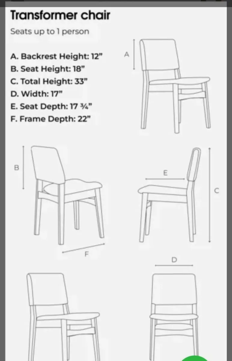 Transformer Dining Chairs free delivery in Donegal - Image 1