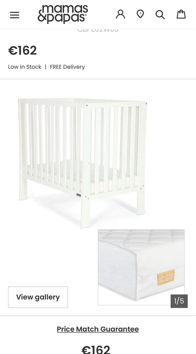 Mamas and Papa Petite Cot - Image 1