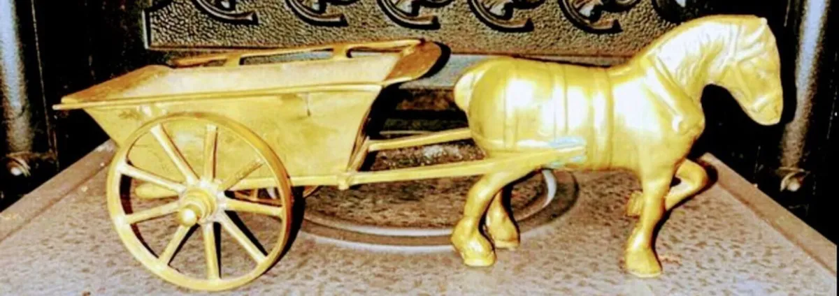 Brass horse and cart