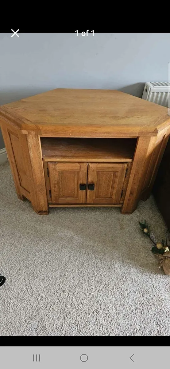 Solid oak tv unit