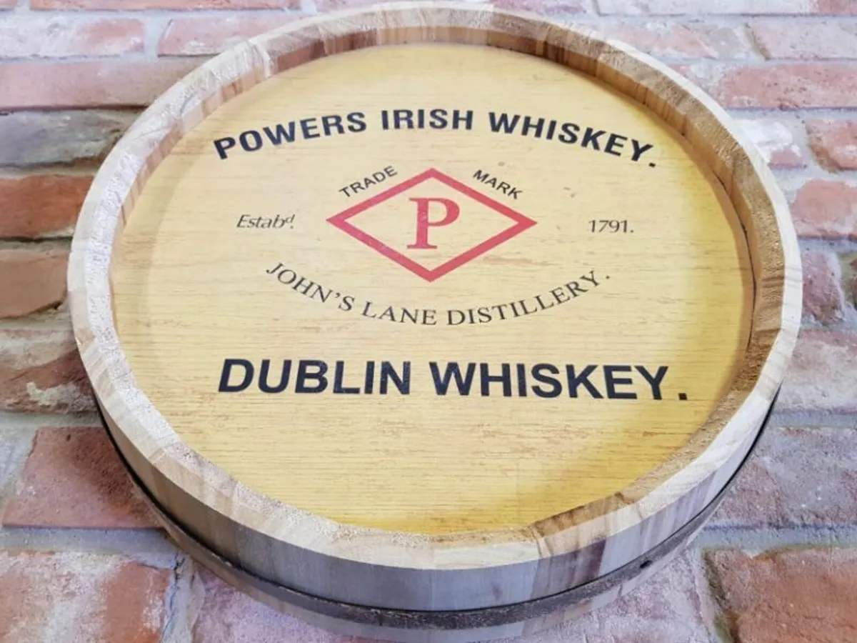 Barrel Lid Sign – Powers Whiskey – HS6