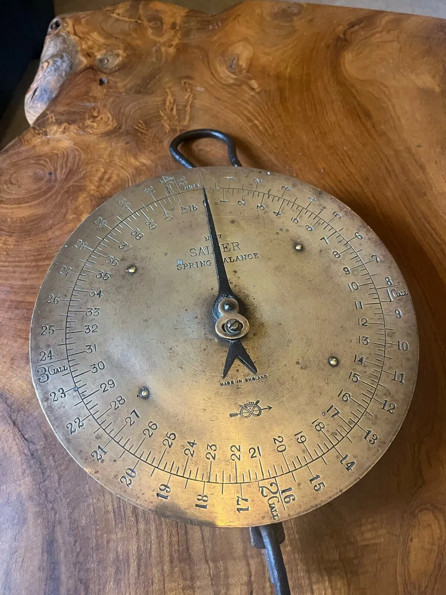 Antique Salter 41 Lb Dairy Hanging Scales - Image 2