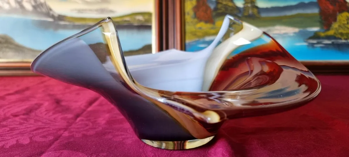 Murano Style Multi Color Art Deco Centerpiece Bowl - Image 1