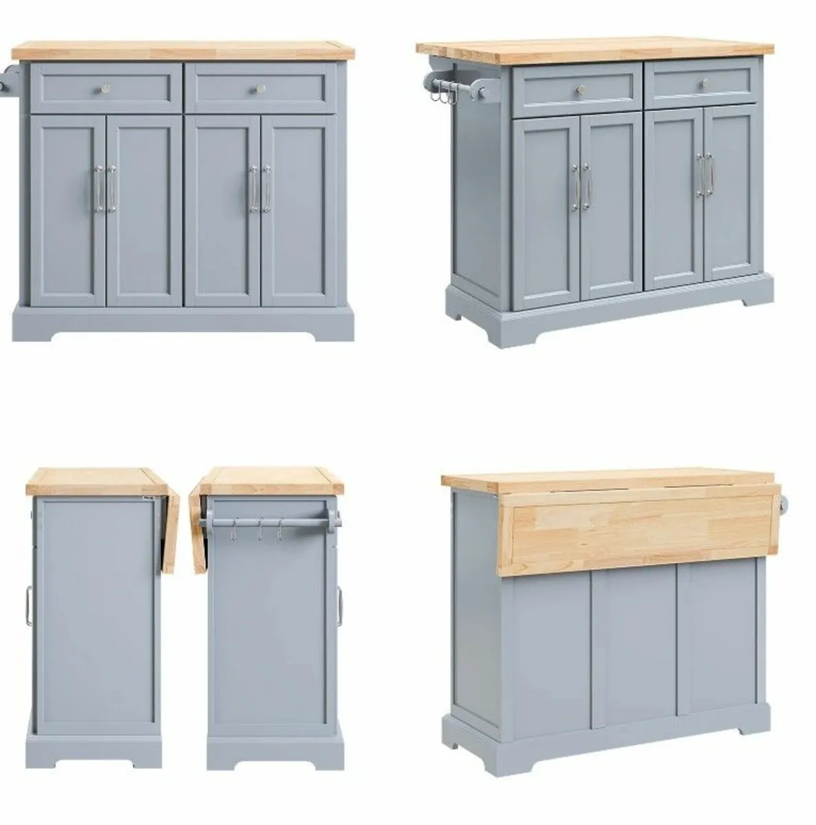 Kitchen Island Kitchen trolley with expandable wor - Image 2