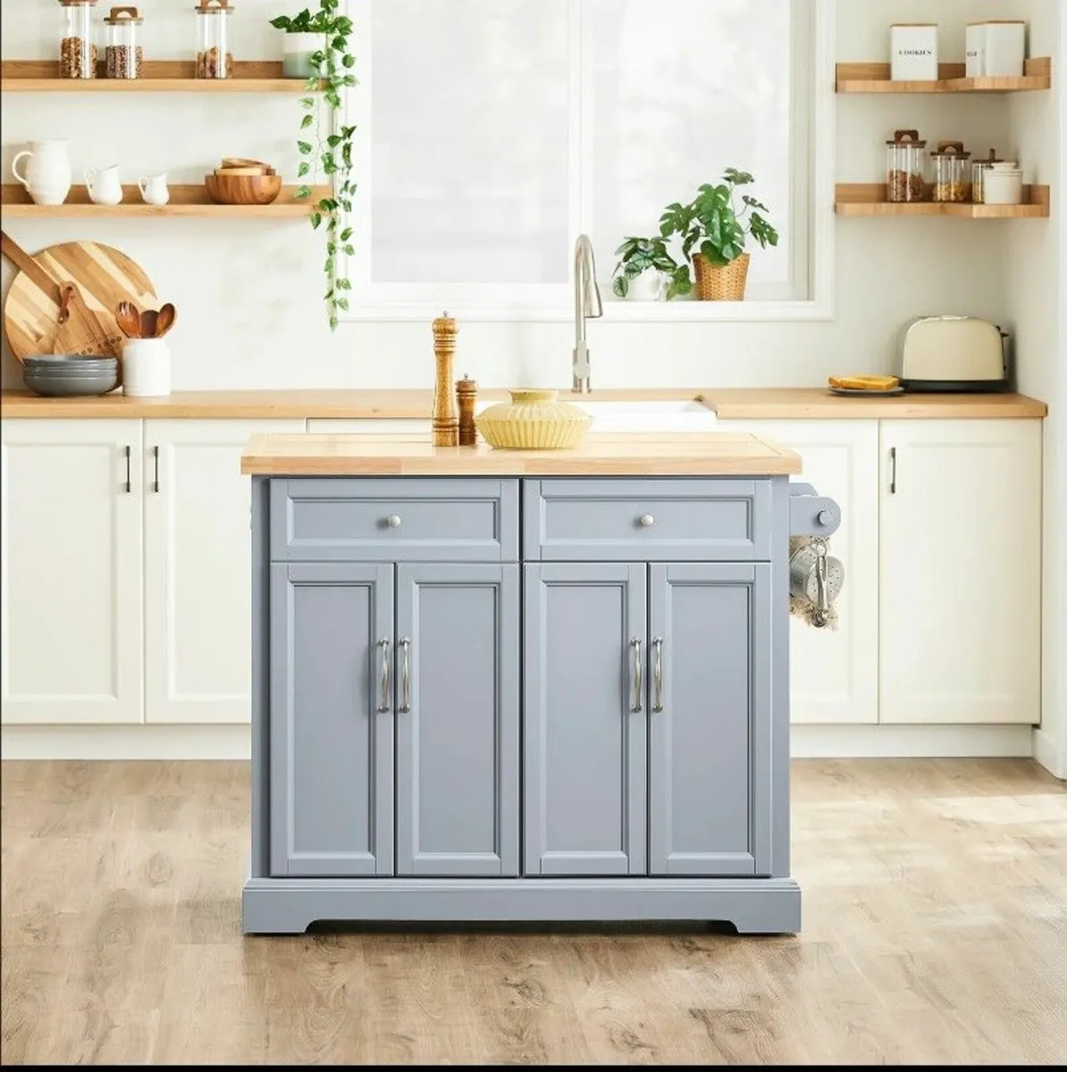 Kitchen Island Kitchen trolley with expandable wor - Image 3