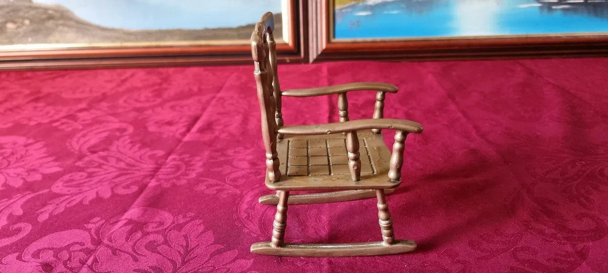 Solid Brass Decorative Rocking Chair Ornament - Image 2