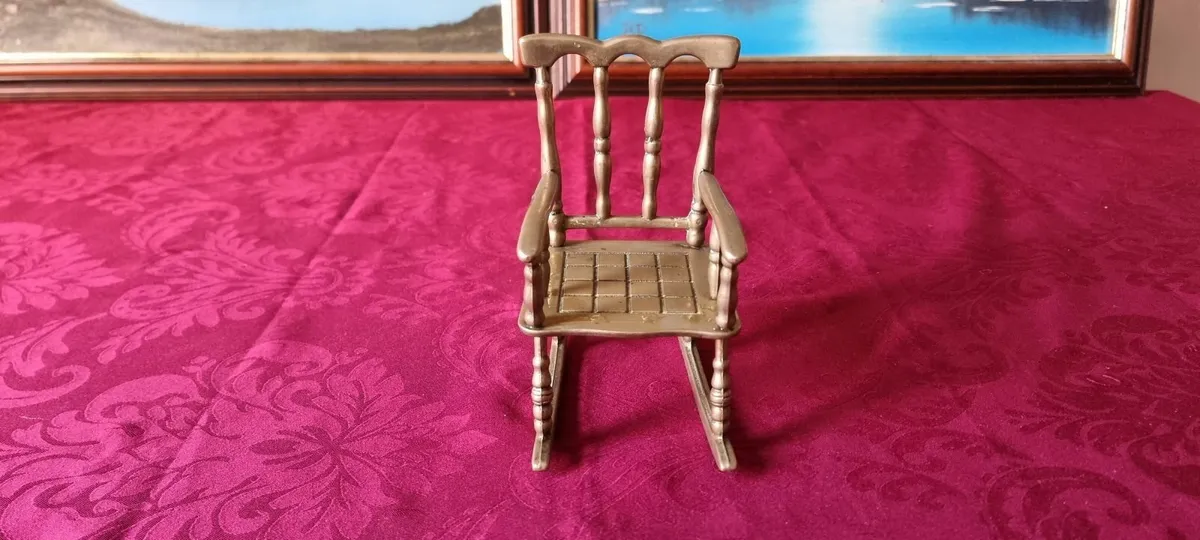 Solid Brass Decorative Rocking Chair Ornament - Image 3
