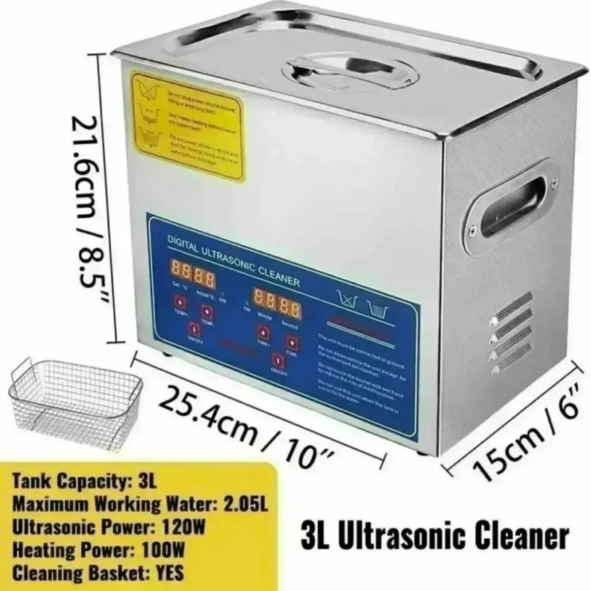 3L Ultrasonic Cleaner Machine for Delicate Items - Image 2