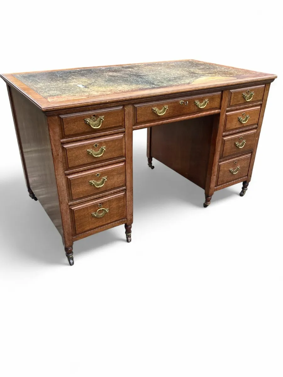 Antique Desk - Knee-hole - Mahogany - Image 2