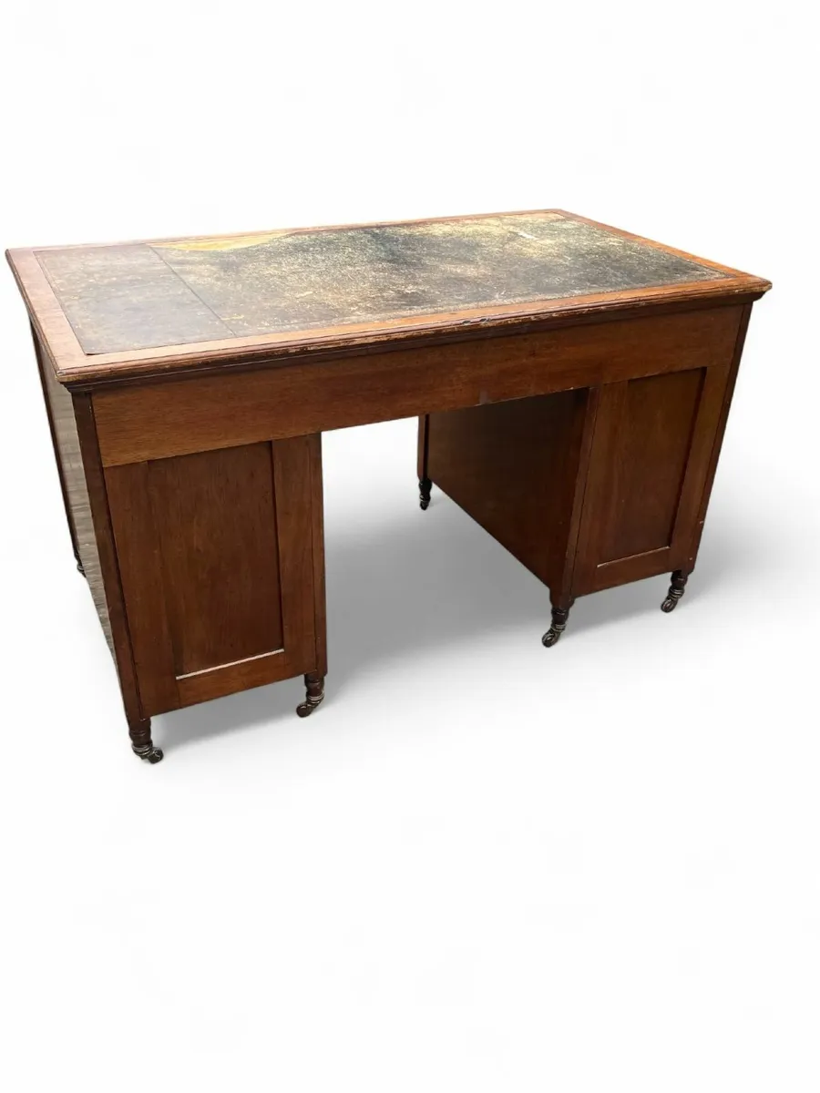 Antique Desk - Knee-hole - Mahogany - Image 4