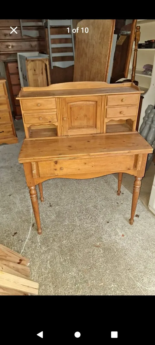 Antique pine desk - Image 1