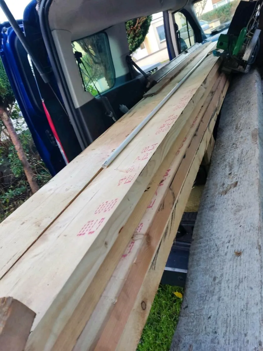 White Deal Timber planks 225 x 44 x 4250mm - Image 1