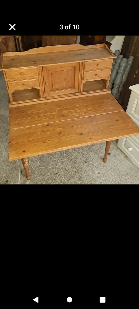 Antique pine desk - Image 2
